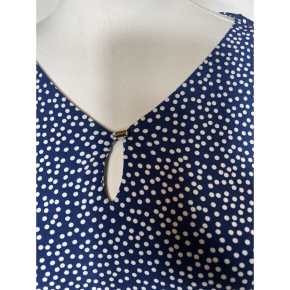 Tahari Long Sleeve Blue And White Polka For Close Women’s Size Small - Picture 2 of 12
